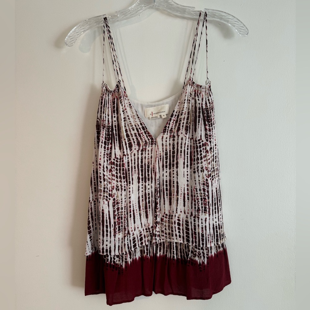 Burgundy Tie Dye Anthropologie Tank Top
